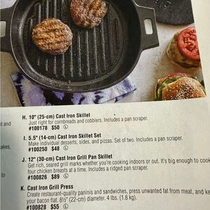 The Pampered Chef Black Cast Iron Skillet with Pan Scraper